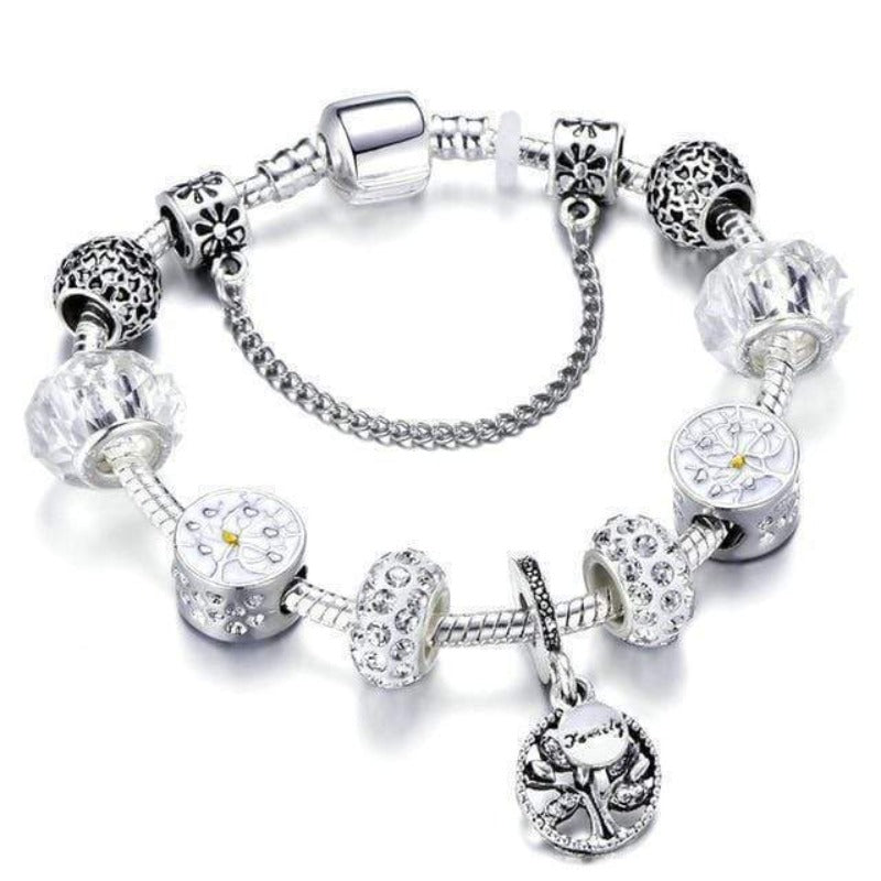 Tree for Life Bracelet Charm Unique Leather Bracelets 18cm Antique Silver 