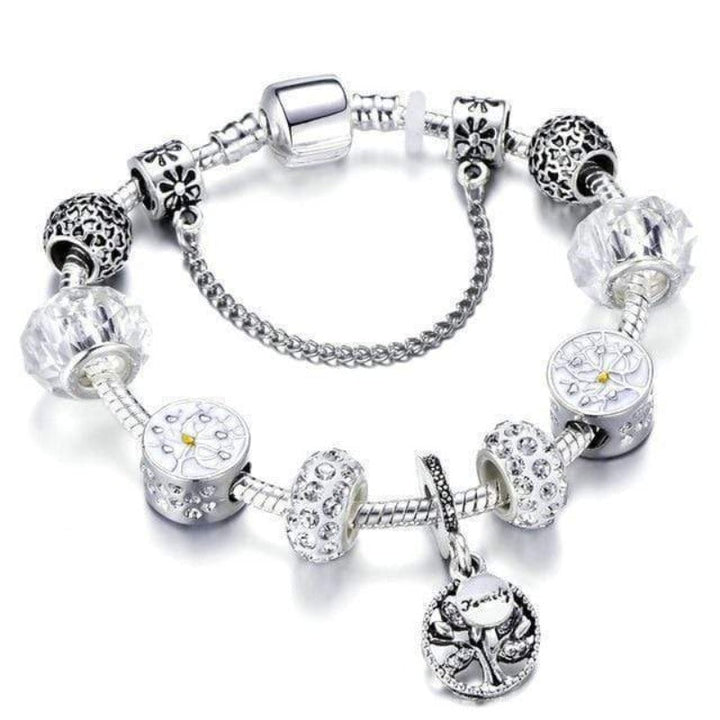 Tree for Life Bracelet Charm Unique Leather Bracelets 18cm Antique Silver 