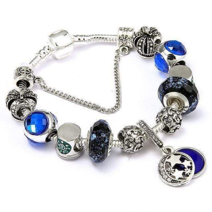 Tree for Life Bracelet Charm Unique Leather Bracelets 18cm Blue Star 